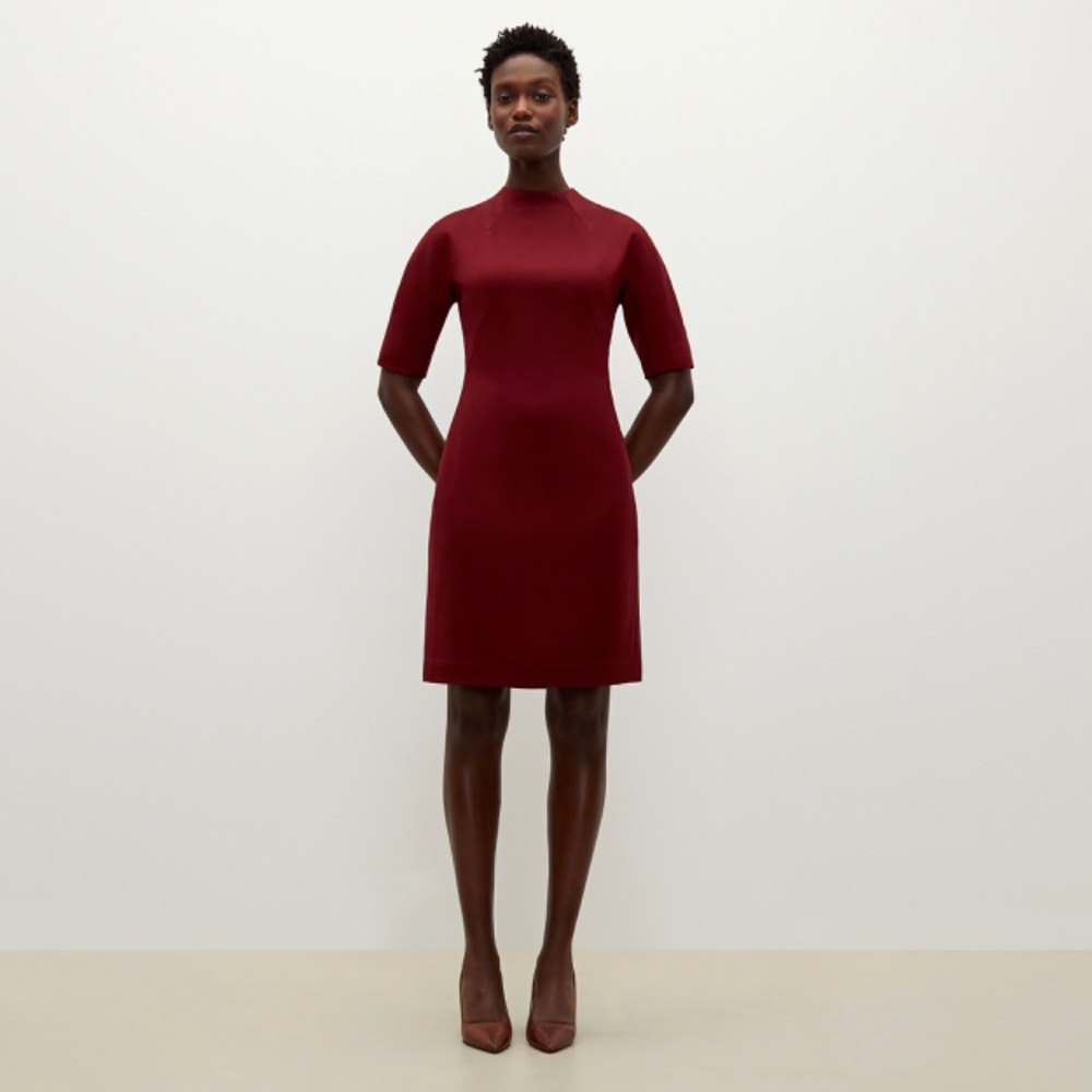 EUC MM LaFleur Farnoosh Dress Washable Wool Twill - Bordeaux Size 12